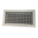 T2P-D-E-FA - KADER 1 CM -  ALUMINIUM WANDROOSTER DUBBELE DEFLECTIE MET DEBIETREGELAAR, KLIK TOEZICHTSLUIK EN LUCHTFILTER