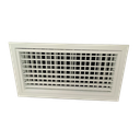 T2P-D-E-RAL - KADER 1 CM -   ALUMINIUM WANDROOSTER DUBBELE DEFLECTIE MET DEBIETREGELAAR EN KLIK TOEZICHTSLUIK - RAL KLEUR