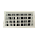 T2P-D-FA-RAL - KADER 2 CM -   ALUMINIUM WANDROOSTER DUBBELE DEFLECTIE MET DEBIETREGELAAR EN LUCHTFILTER - RAL KLEUR
