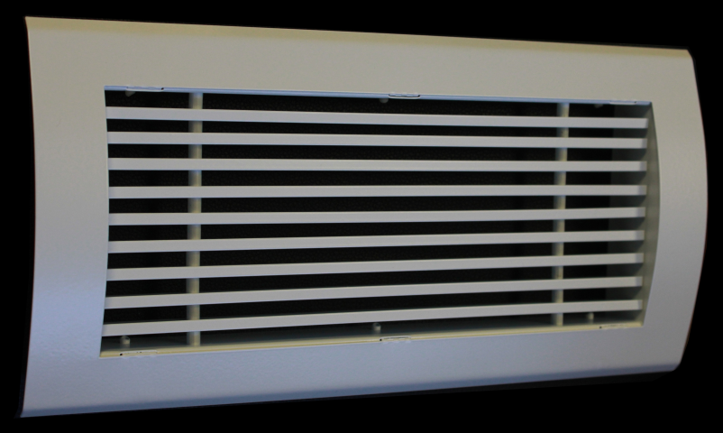 E12-SR-D-RAL  LINEAIR ROOSTER VOOR ROND KANAAL MET DEBIETREGELAAR - RAL KLEUR