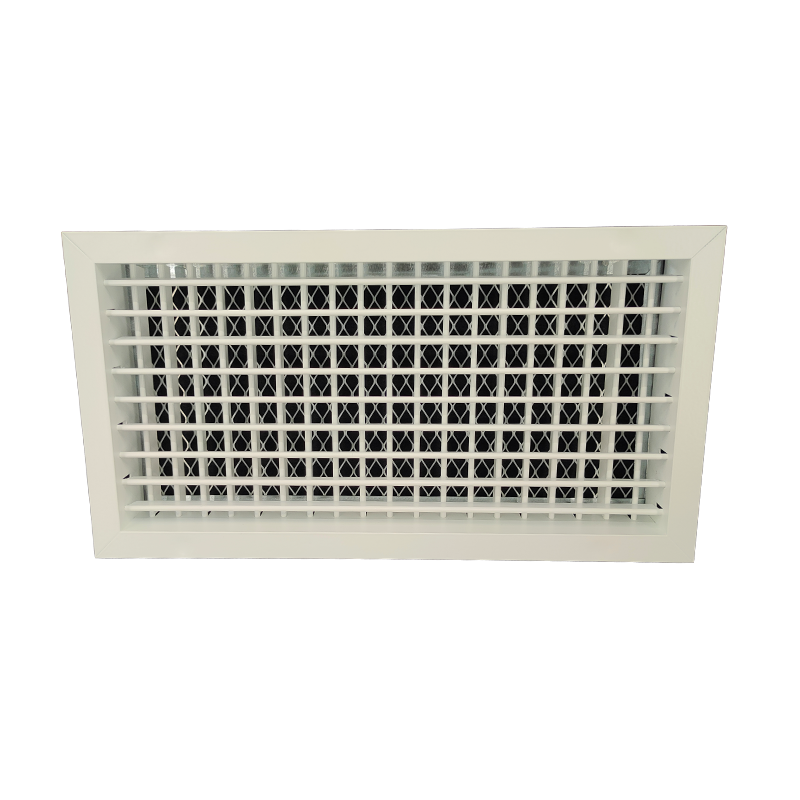 T2P-FA-RAL - KADER 3 CM -   ALUMINIUM WANDROOSTER DUBBELE DEFLECTIE MET LUCHTFILTER - RAL KLEUR