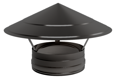 PREMIUM NOIR CHAPEAU DE CHIMINEE DOUBLE PAROI