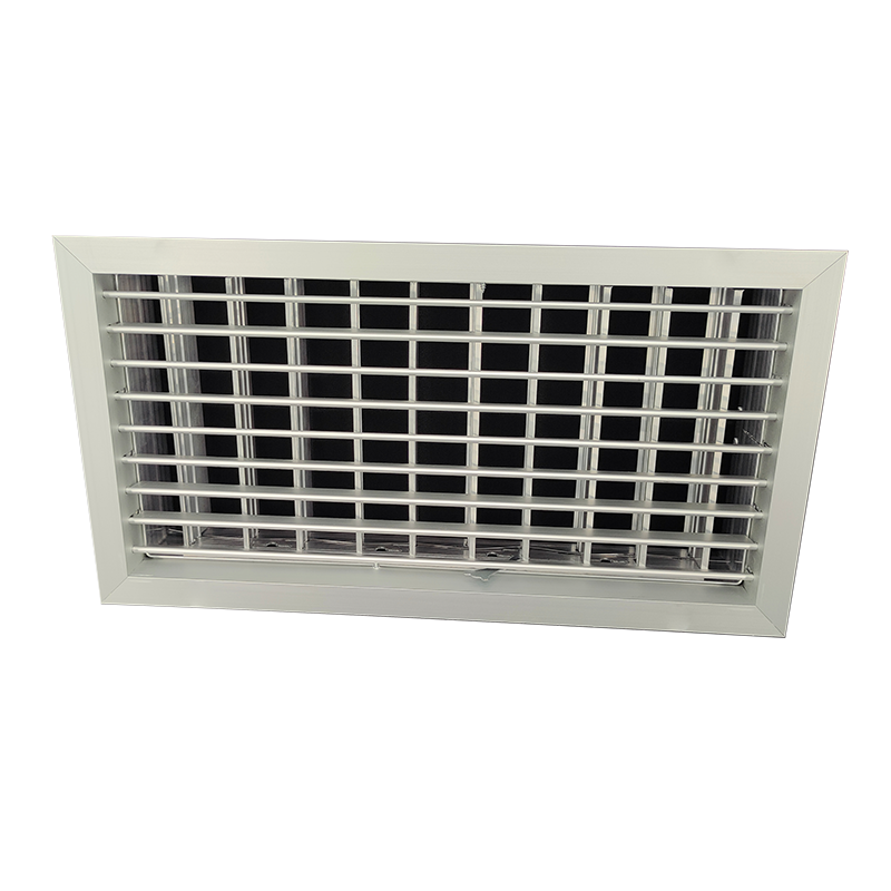 T1P-D-FA-RAL - KADER 1 CM -  ALUMINIUM WANDROOSTER ENKELE DEFLECTIE MET DEBIETREGELAAR EN LUCHTFILTER - RAL KLEUR
