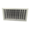 T1P-D-FA-RAL - KADER 1 CM -  ALUMINIUM WANDROOSTER ENKELE DEFLECTIE MET DEBIETREGELAAR EN LUCHTFILTER - RAL KLEUR
