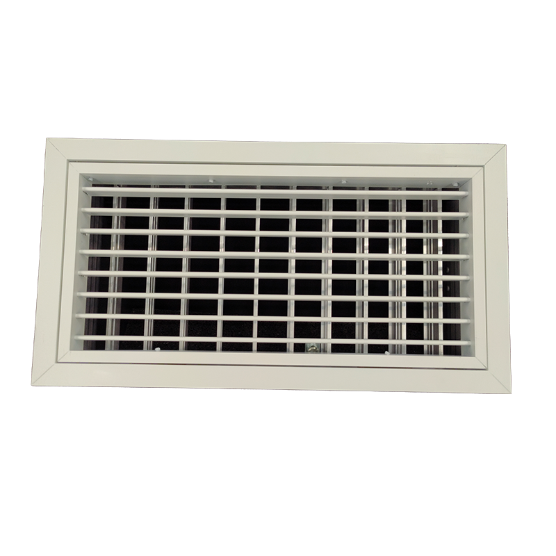 T1P-D-E-FA - KADER 2 CM -  ALUMINIUM WANDROOSTER ENKELE DEFLECTIE MET DEBIETREGELAAR, KLIK TOEZICHTSLUIK EN LUCHTFILTER
